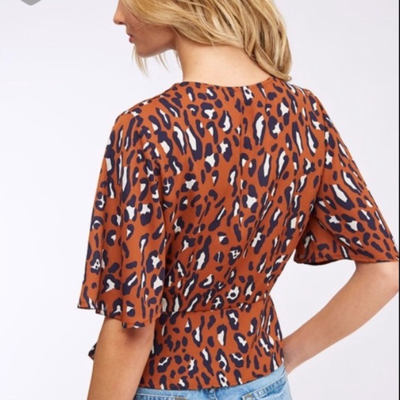 Rust Color Animal Print Top - Picture 3 of 4